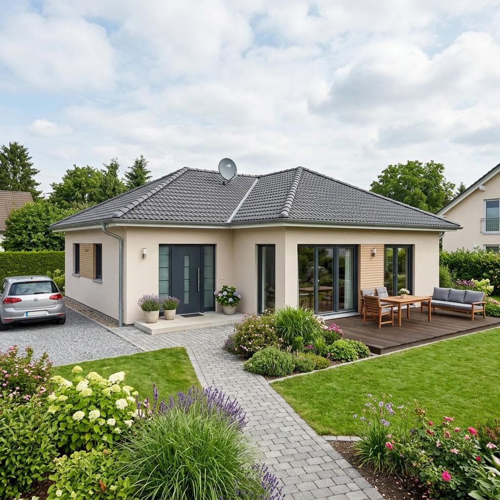 Bungalow Lifetime 6 von allkauf haus — Holztafelbau mit 70 m²