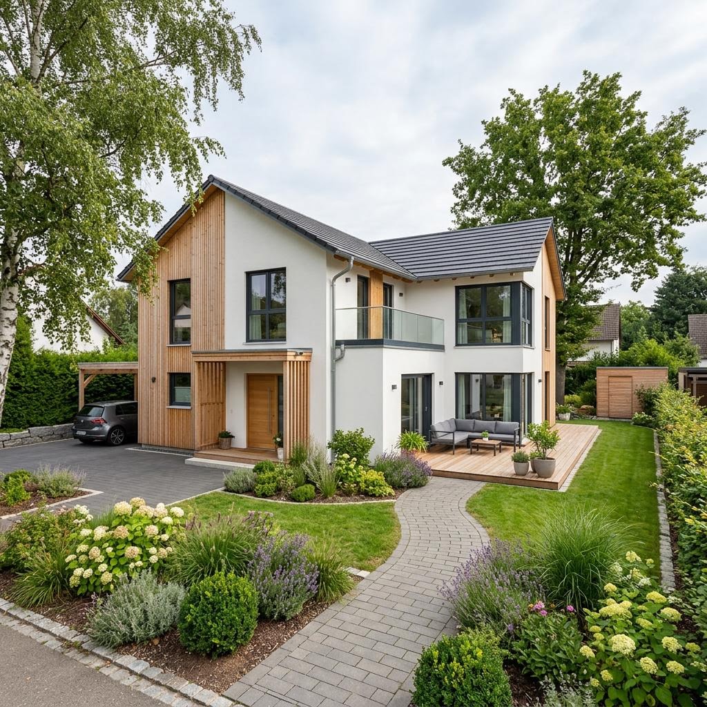 Ausbauhaus Starthaus 160 Winkel von allkauf haus mit Satteldach — Winkelbungalow-Fertighaus mit 160 m²