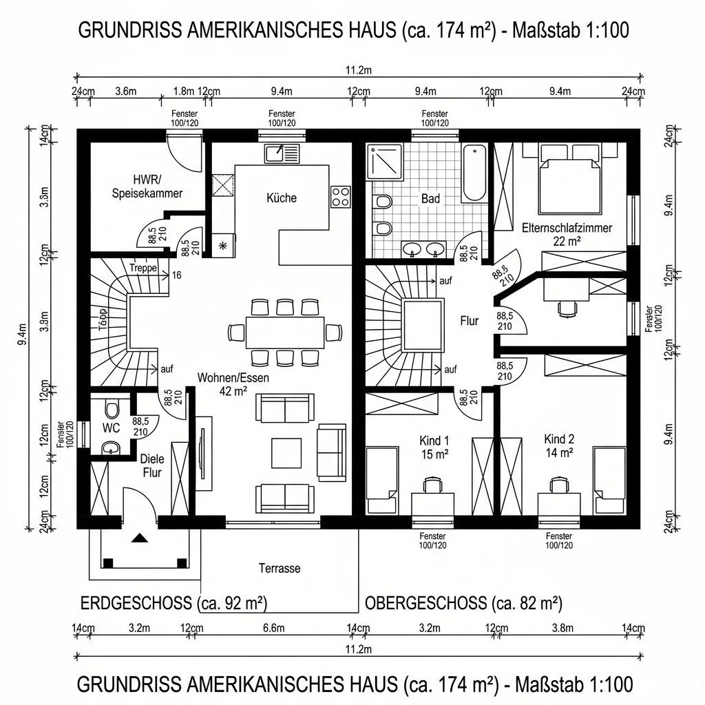 Grundriss Providence 174 von Bostonhaus — 174 m², 5 Zimmer