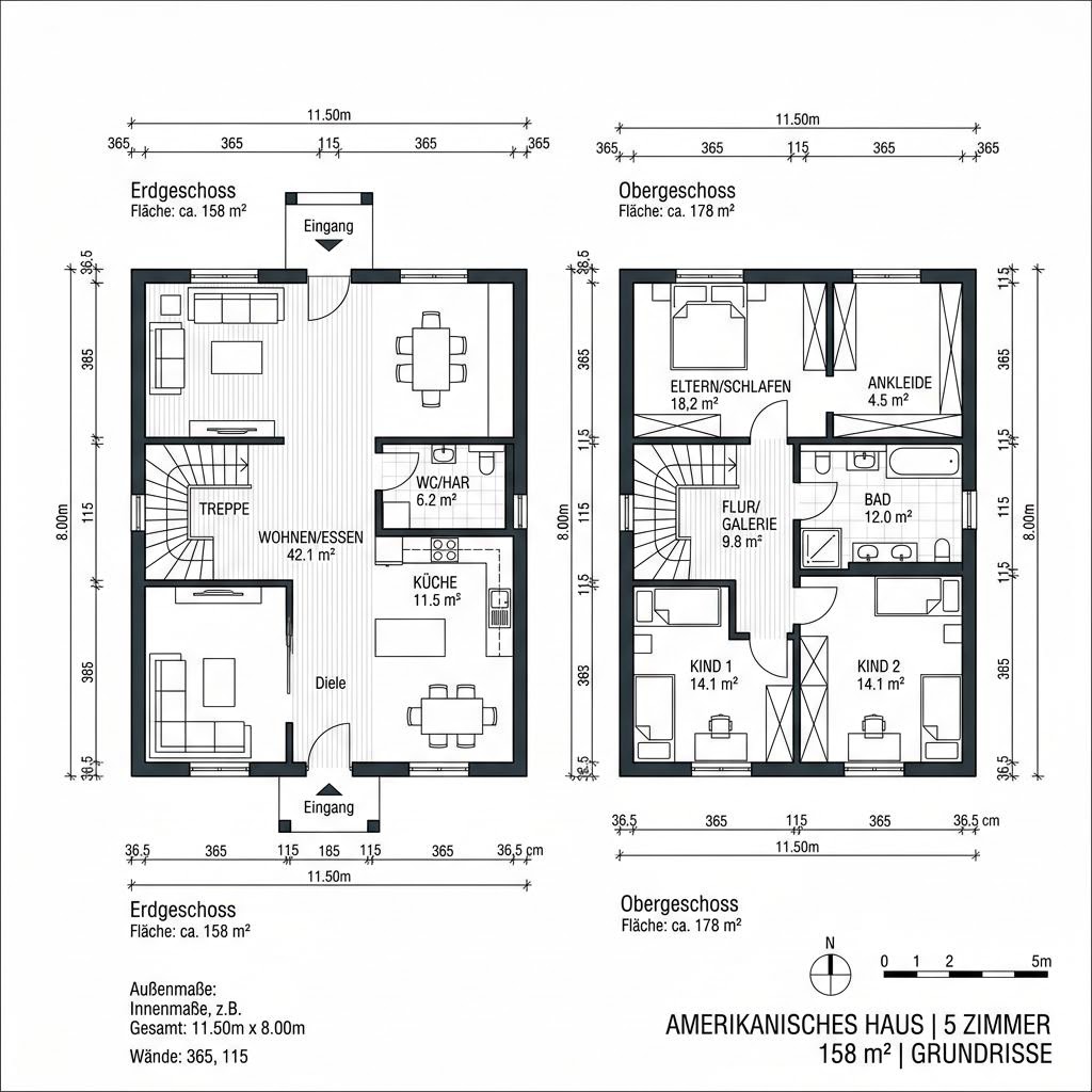 Grundriss Savannah 158 von Greenville — 158 m², 5 Zimmer