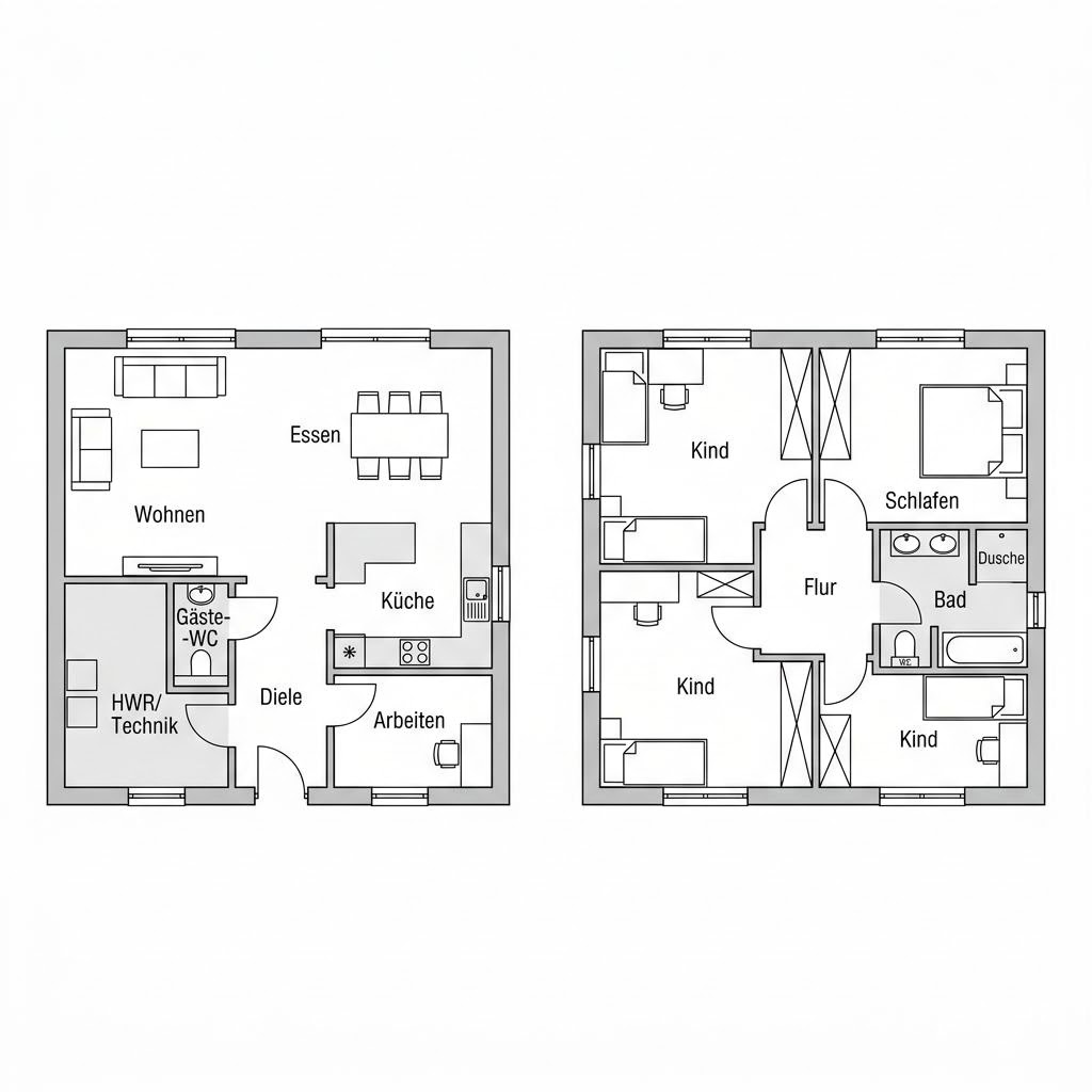 Grundriss Contur Prima 176 von ARGE-HAUS — 176 m², 6 Zimmer
