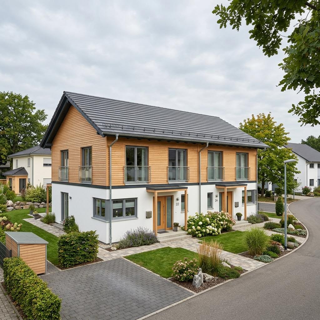 Doppelhaus Doppelhaus Fjord Duo 126 von Bärenhaus — Satteldach, 126 m²