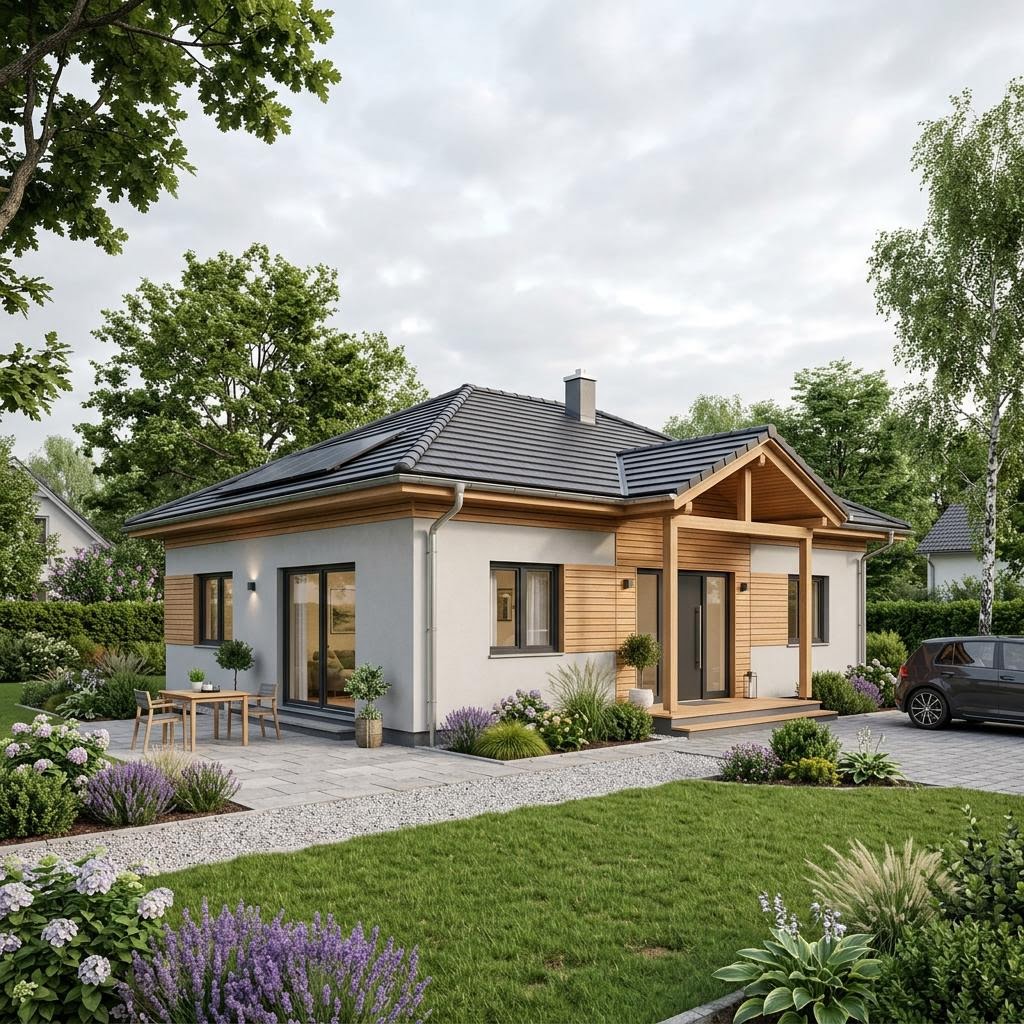 Bungalow Eigenheim Ausbau 142 von Bärenhaus mit Walmdach — barrierearmes Ausbauhaus mit 118 m²