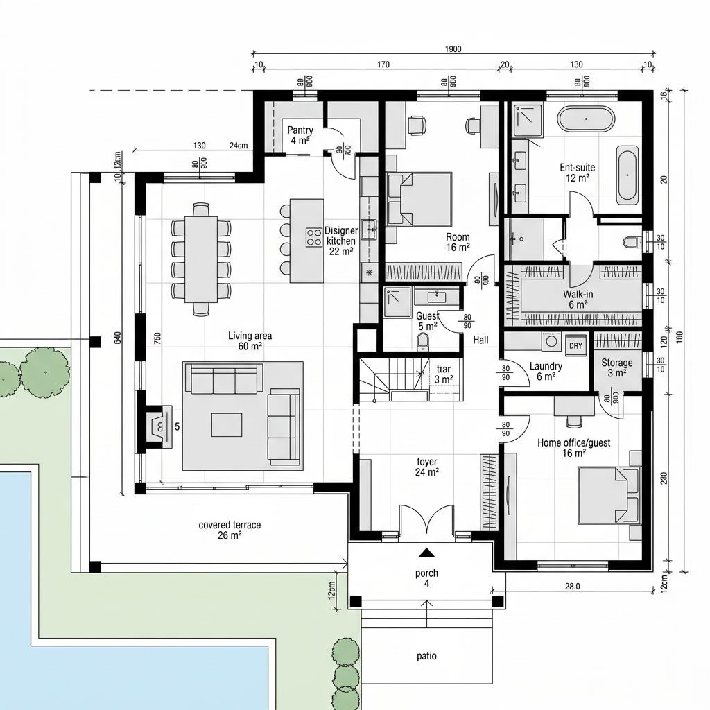 Grundriss Haus Kieffer – 196 m² Luxusvilla & Designerhaus mit 5 Zimmern