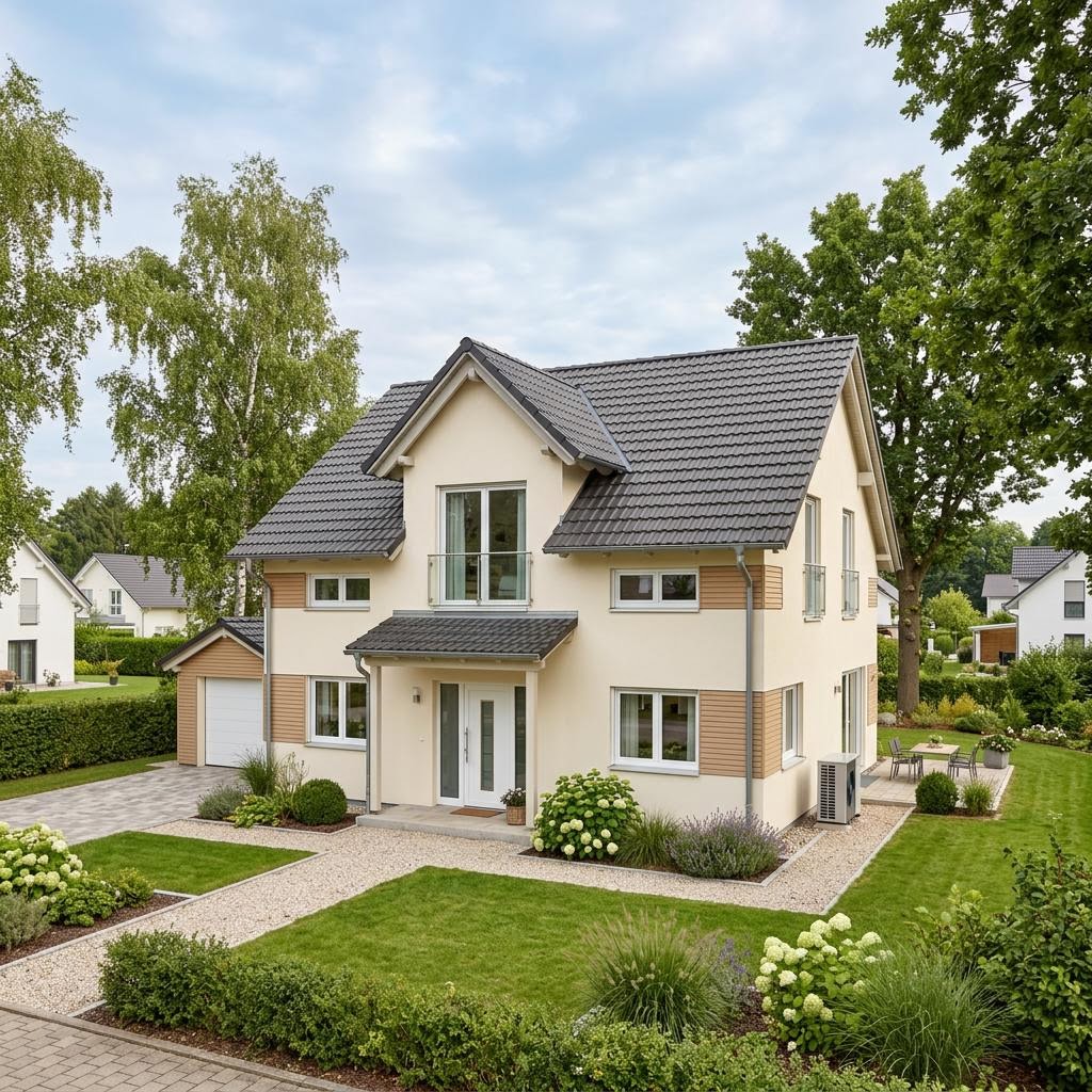 Einfamilienhaus Familienhaus Zwerch 138 von Büdenbender Hausbau mit Zwerchdach — 138 m²