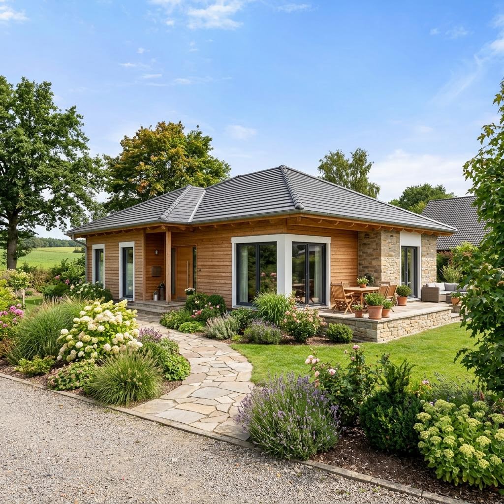 Bungalow Lifetime 8 von allkauf haus — Fertighaus mit rund 142 m²