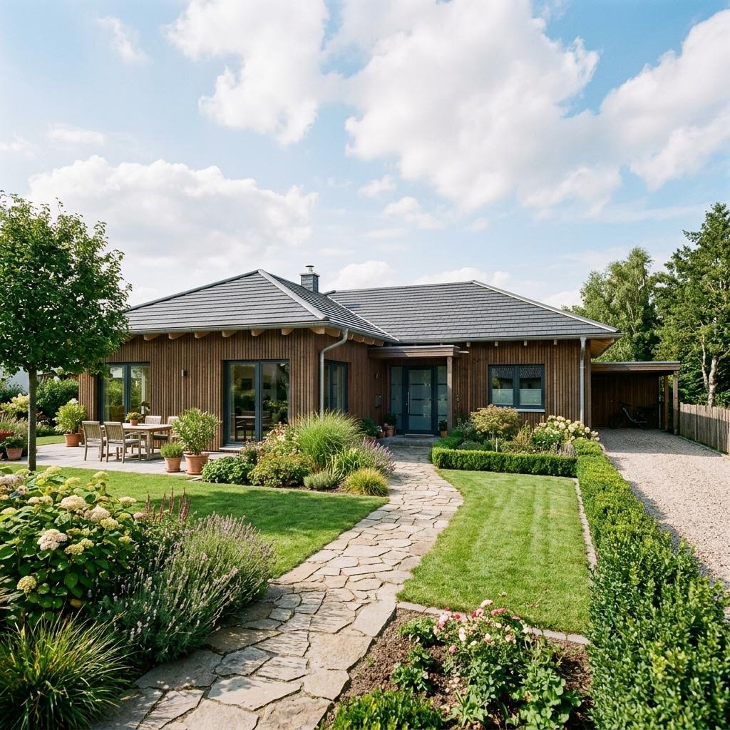 Bungalow Bungalow 98 von Fingerhut Haus — Fertighaus in Holztafelbau mit rund 98 m²
