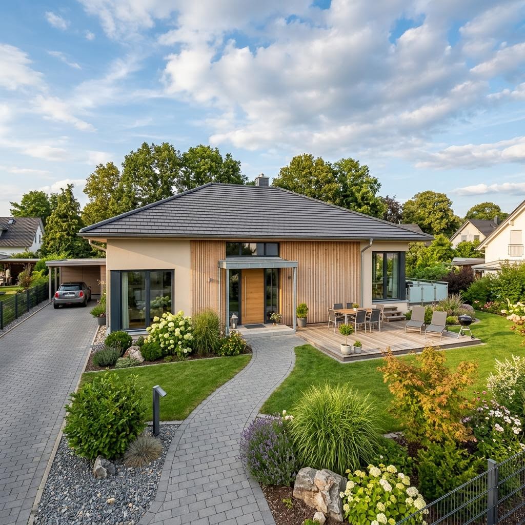 Bungalow Schliersee von Isartaler Holzhaus — ebenerdiges Holzhaus mit Walmdach