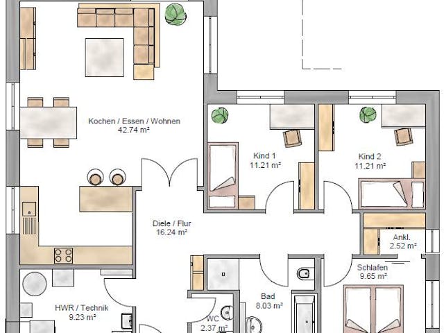 Grundriss Bungalow 113 – Bungalow, 113 m², 4 Zimmer