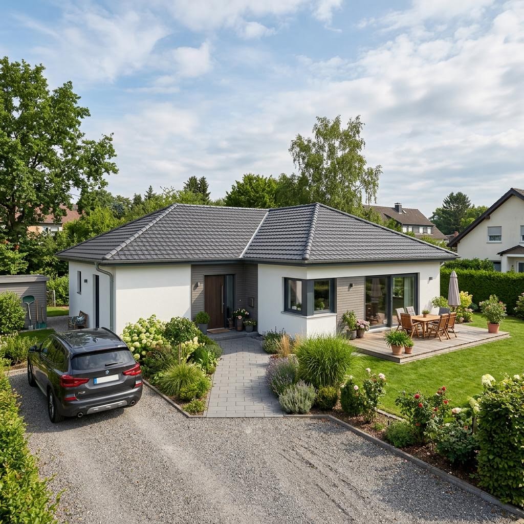Winkelbungalow 130 von Town & Country Haus — Massivbungalow mit Walmdach und 130 m²