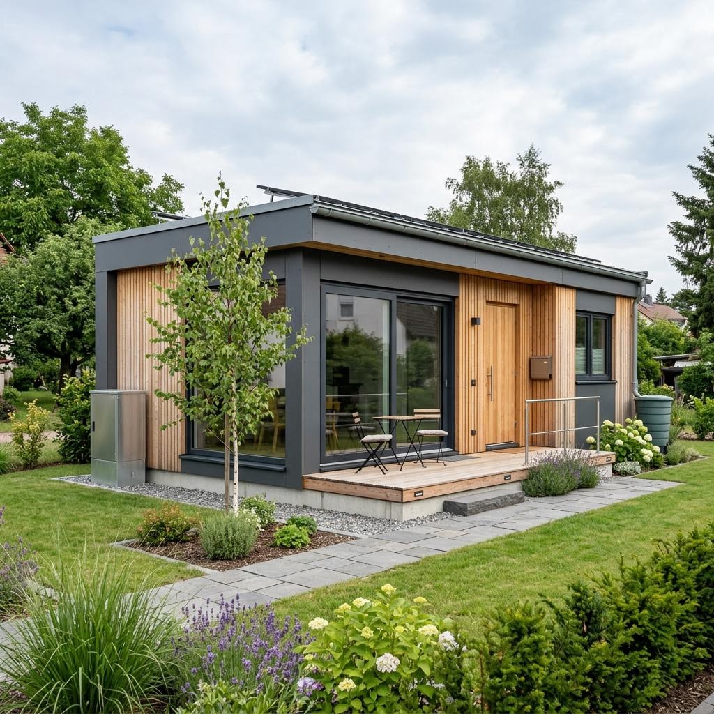 Tiny House Tiny Work 30 von CABIN ONE — Holzmodul-Minihaus mit Homeoffice, Flachdach und 30 m²