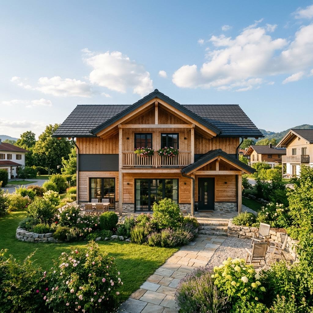 Chalet Chalet Geigelstein von Chiemgauer Holzhaus mit Satteldach und Holzfassade
