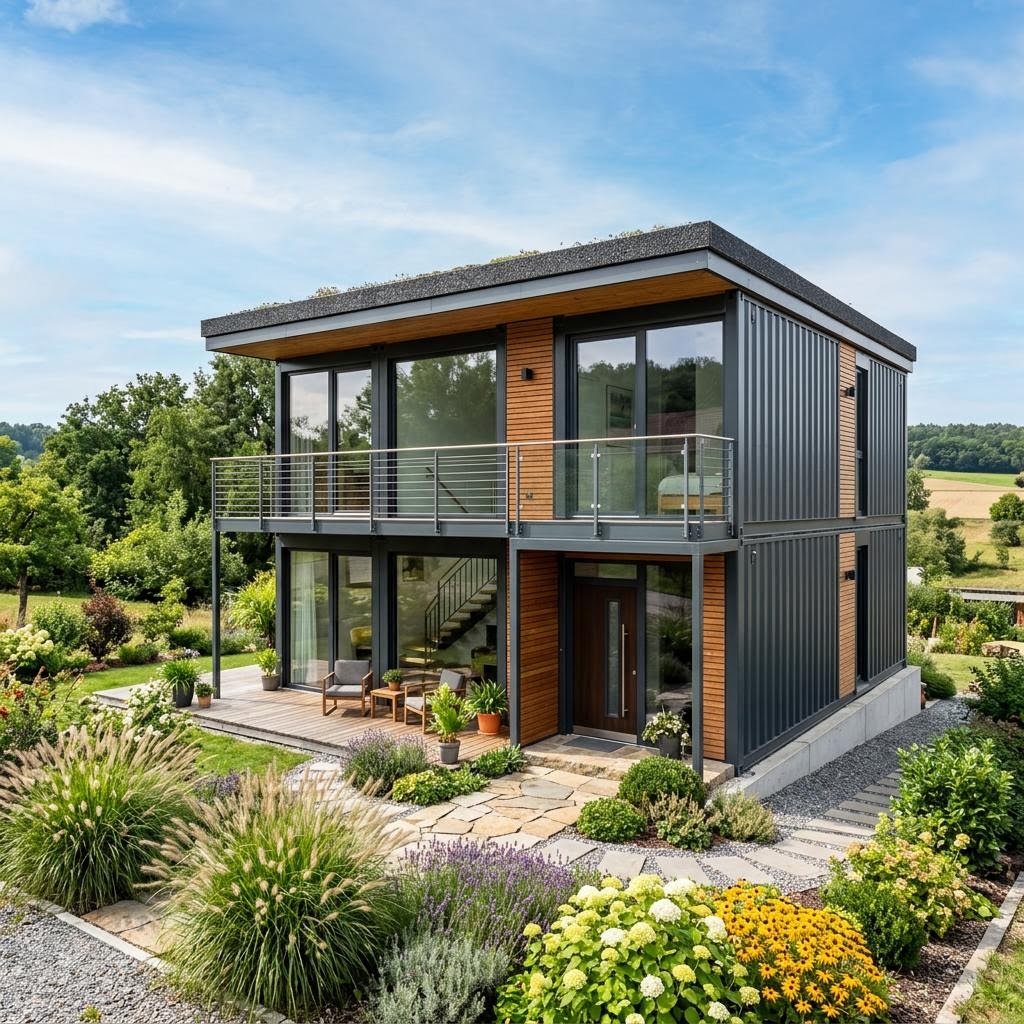Containerhaus Raummodul Wohnen Stapel von Containerwerk — Modulbau mit rund 78 m²