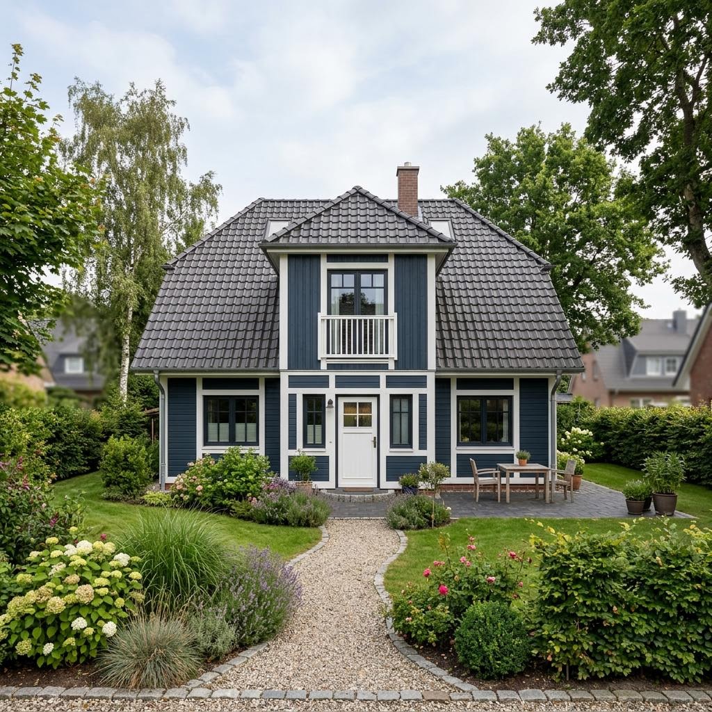 Kapitänshaus Friesenkate 132 von Nordkap Haus im Friesenstil mit Klinkerfront und Krüppelwalmdach