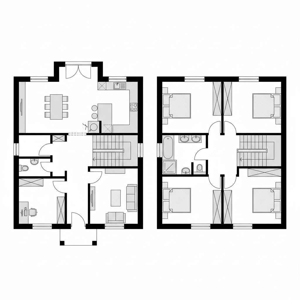 Grundriss Priel 172 – 172 m² Friesenhaus mit 6 Zimmern