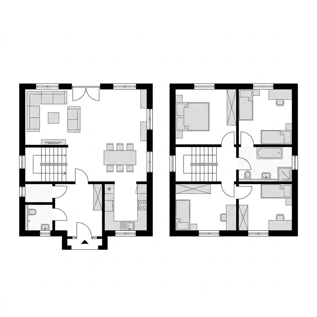 Grundriss Reetkate 126 – 126 m² Friesenhaus mit 4 Zimmern