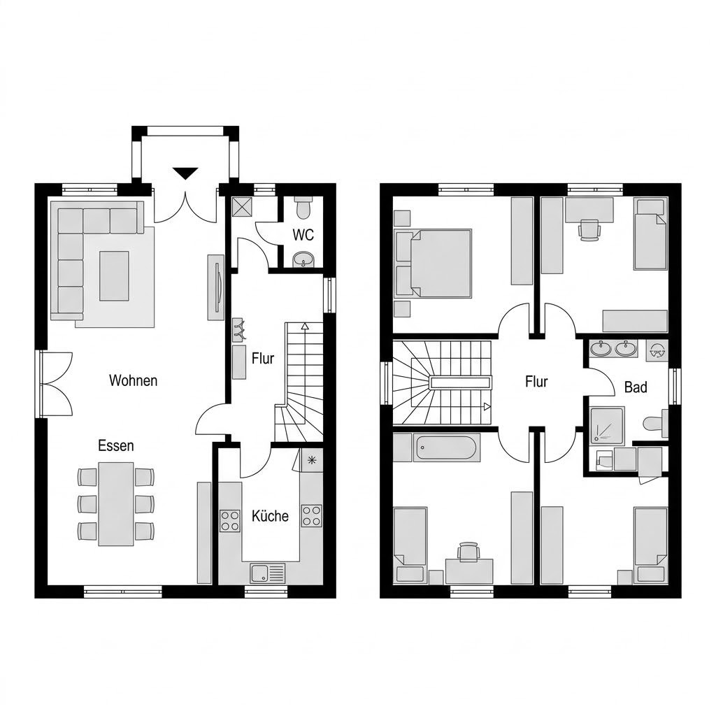 Grundriss Friesenkoje 118 – 118 m² Friesenhaus mit 4 Zimmern