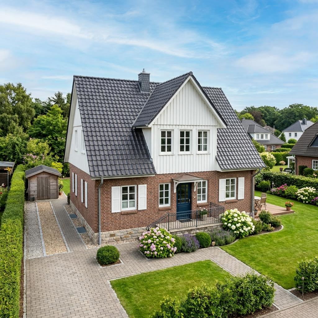 Kapitänshaus Ostfriesland 150 von Danhaus Deutschland mit Satteldach und Klinkerfassade — 150 m²