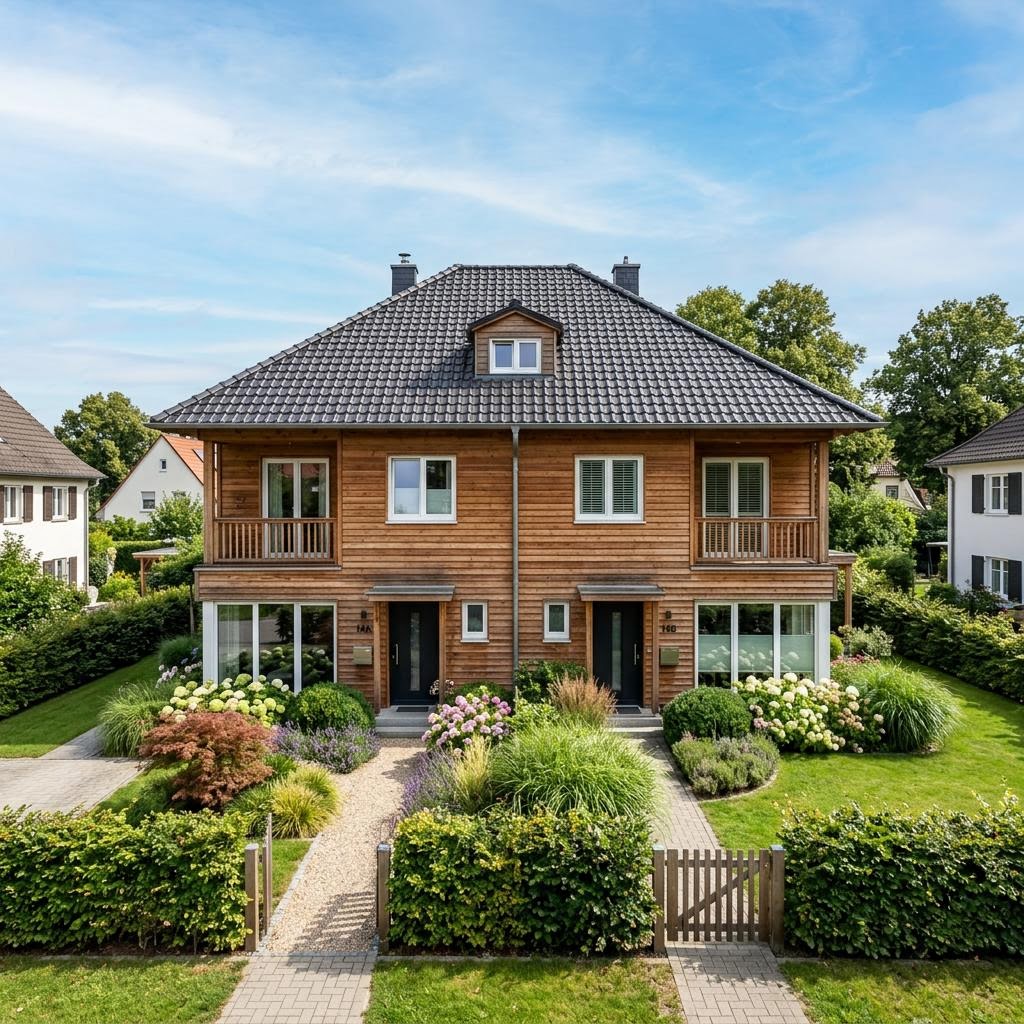 Doppelhaus Doppelhaus Fjord Duo 148 von Bärenhaus — Fertighaus in Holztafelbau mit rund 148 m²