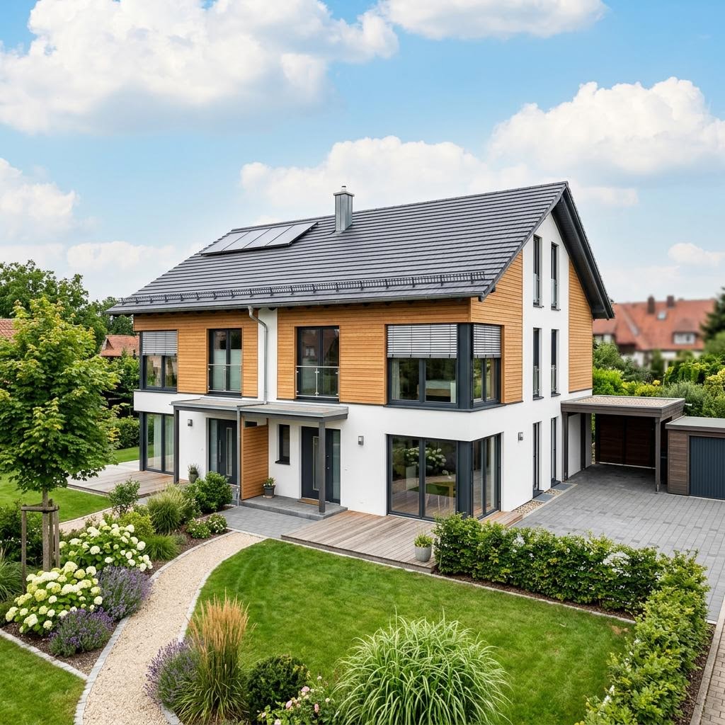 Doppelhaus EVOLUTION 116 von Bien-Zenker — Holztafelbau mit rund 116 m² je Hälfte