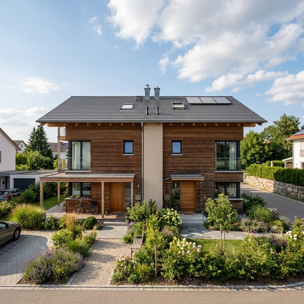 Doppelhaus Doppelhaus Allee 132 von Büdenbender Hausbau — Fertighaus mit rund 132 m²