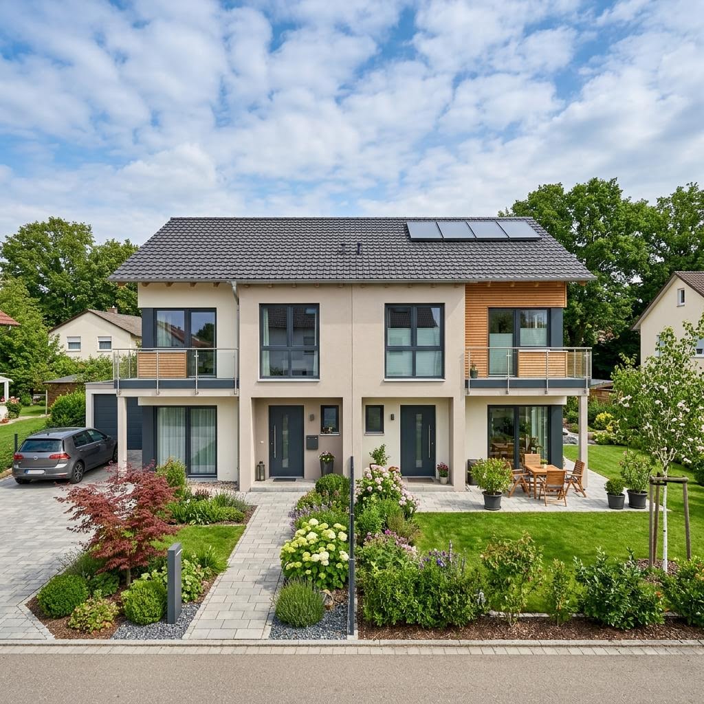 Doppelhaus Kompakt 110 von Econ Das Haus — Massivhaus mit Satteldach