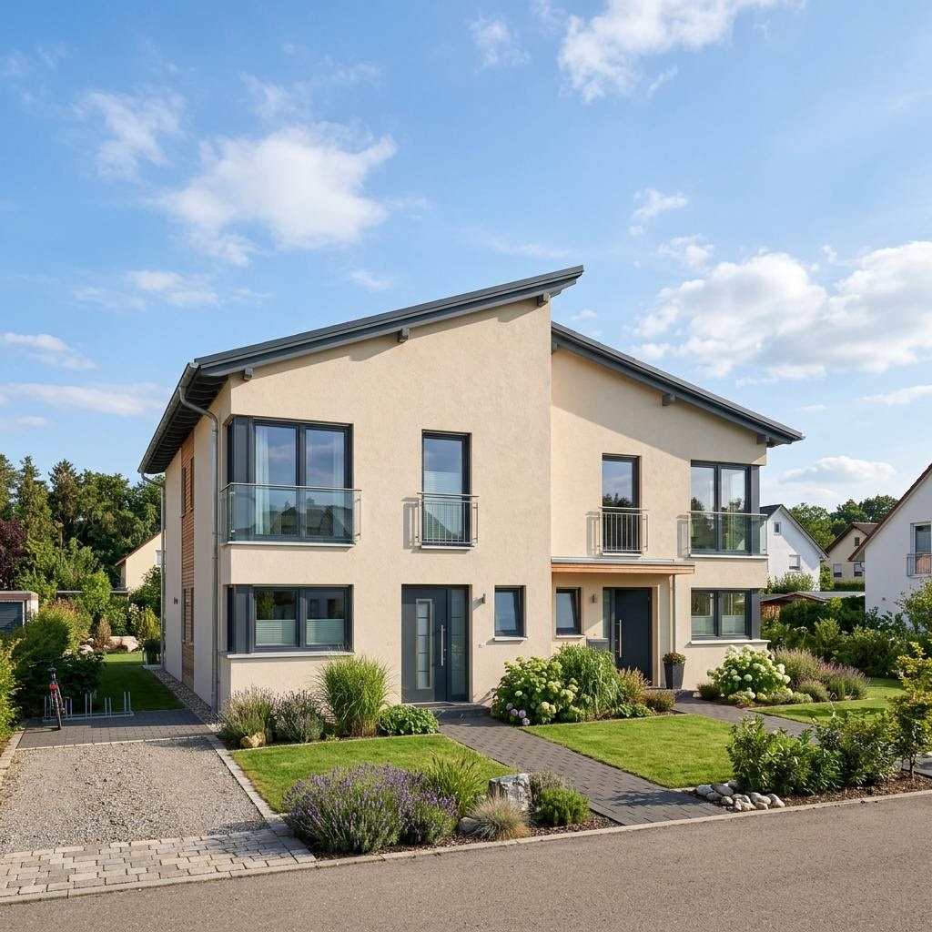 Doppelhaus Doppelhaushälfte Erfurt 112 von FIBAV Massivhaus — Massivhaus im Mauerwerk mit rund 112 m²