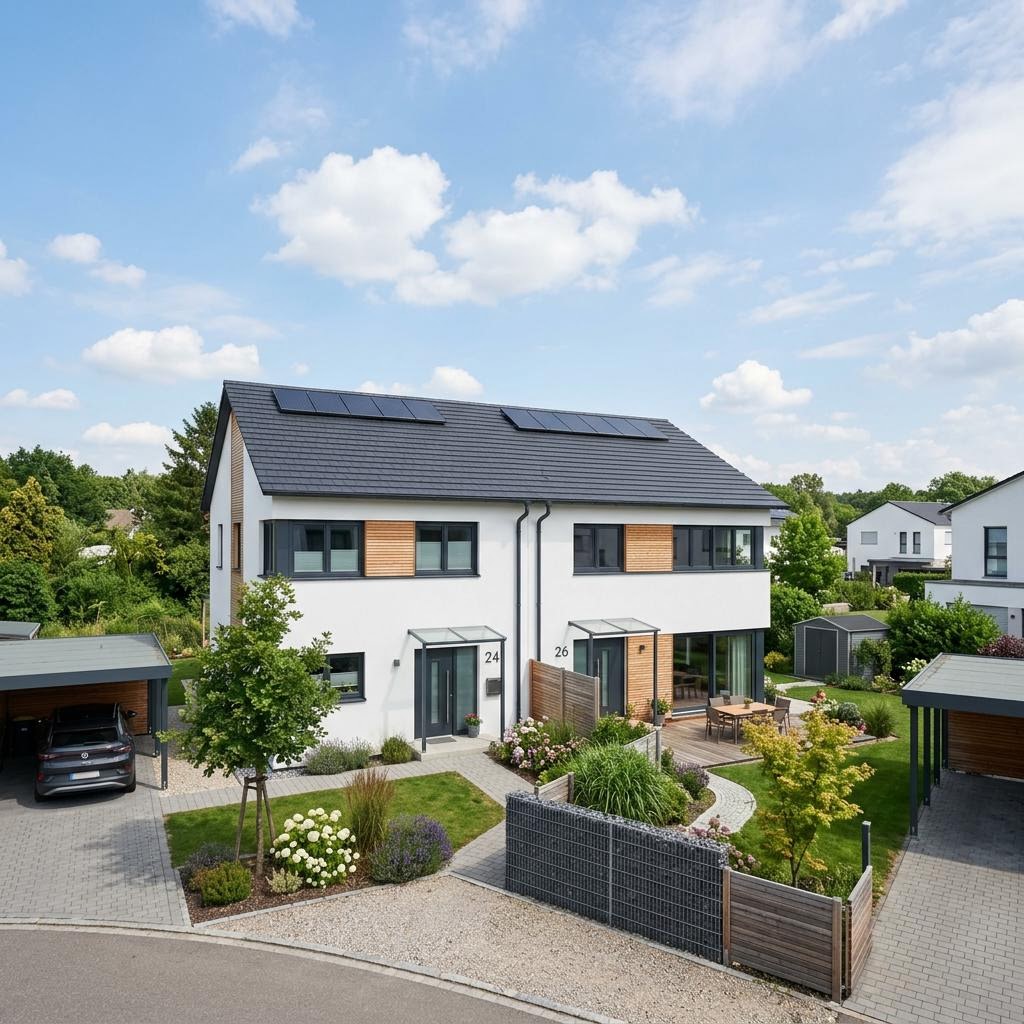 Doppelhaus VIO 120 von FingerHaus — Holztafelbau mit rund 120 m² je Hälfte