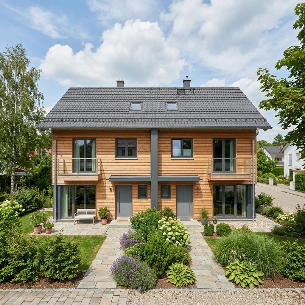 Doppelhaus TwinStyle 12.04 S von Living Haus — Holztafelbau mit rund 104 m²