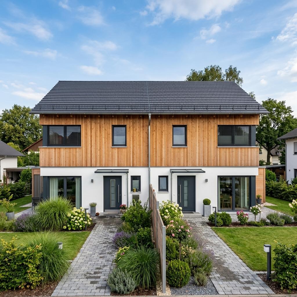 Doppelhaus TwinStyle 14.02 S von Living Haus — Holztafelbau mit rund 118 m²