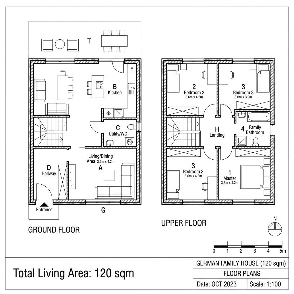 Grundriss LifeStyle Duo 120 von massa haus — 120 m², 4 Zimmer