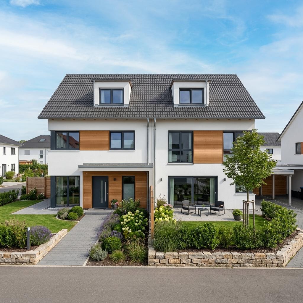 Doppelhaus 118 von P & P Massivhaus — Massivhaus mit Satteldach