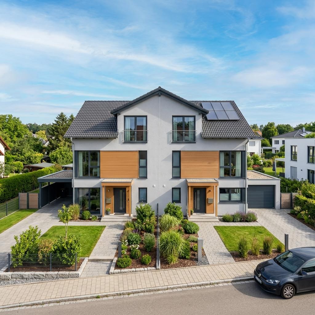 Doppelhaus Massiv 105 von Team Massivhaus — Massivhaus mit Satteldach
