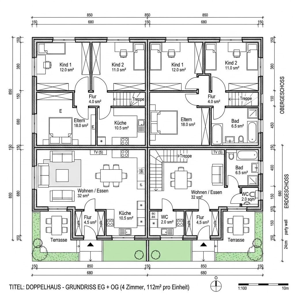 Grundriss Duplex D112 von Vario-Haus Deutschland — 112 m², 4 Zimmer