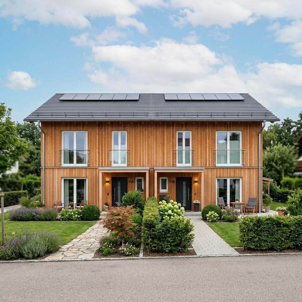 Doppelhaus Duplex D128 von Vario-Haus Deutschland — Holztafelbau mit rund 128 m²