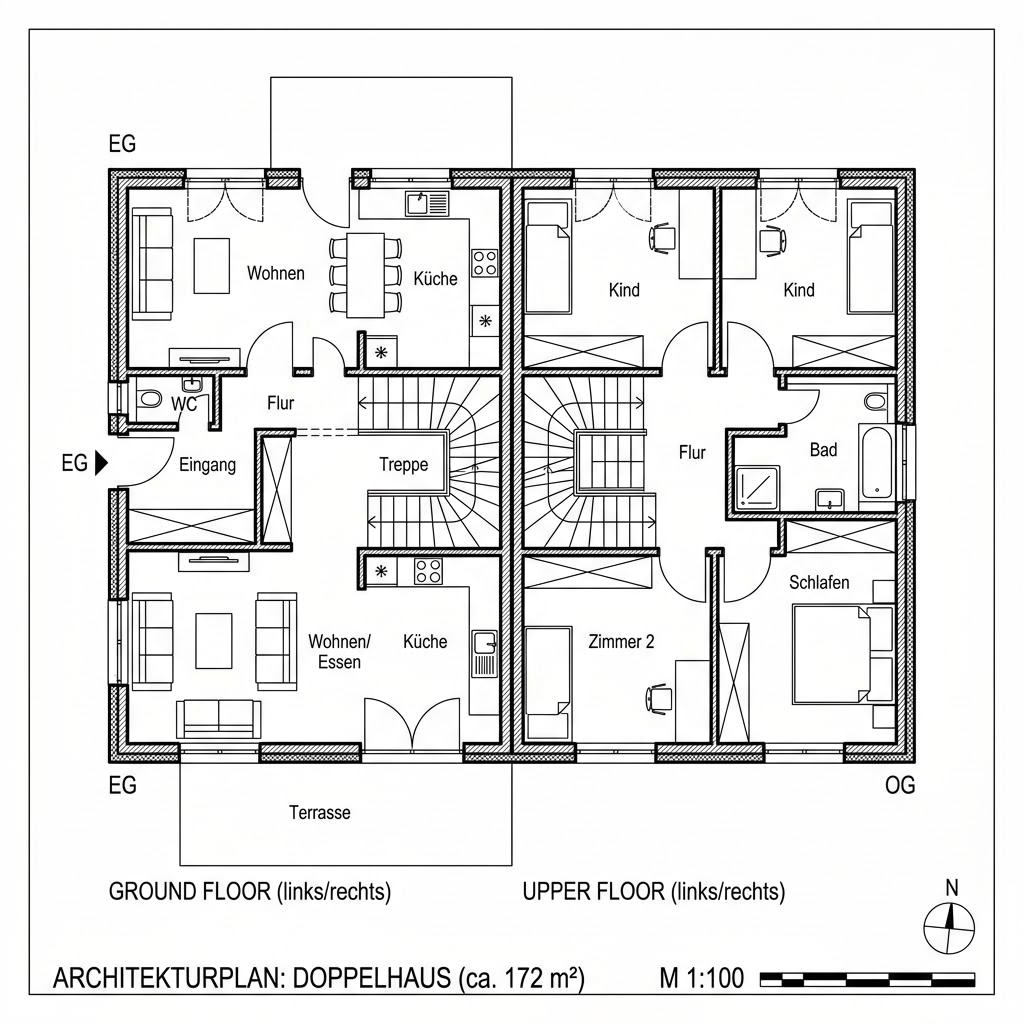 Grundriss EDITION D 172 von WEIOTT-Massiv-Haus — 172 m², 8 Zimmer