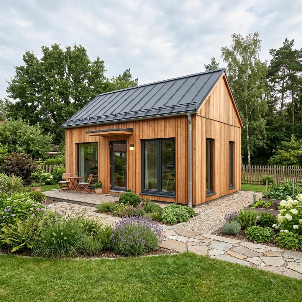 Tiny House Tiny Barn 36 von Dwellii House — Minihaus im Scheunen-Look mit Satteldach und 36 m²