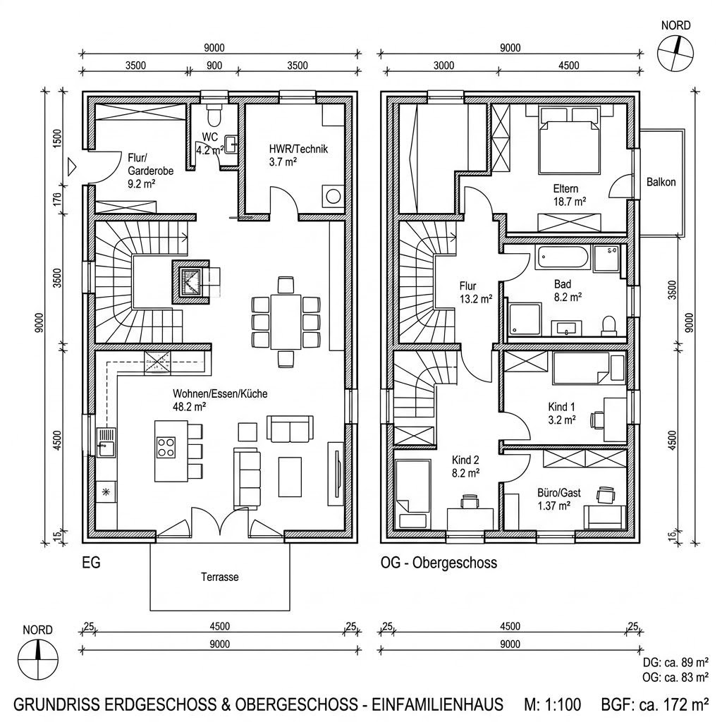 Grundriss Fjord 172 von Bärenhaus — 172 m², 6 Zimmer