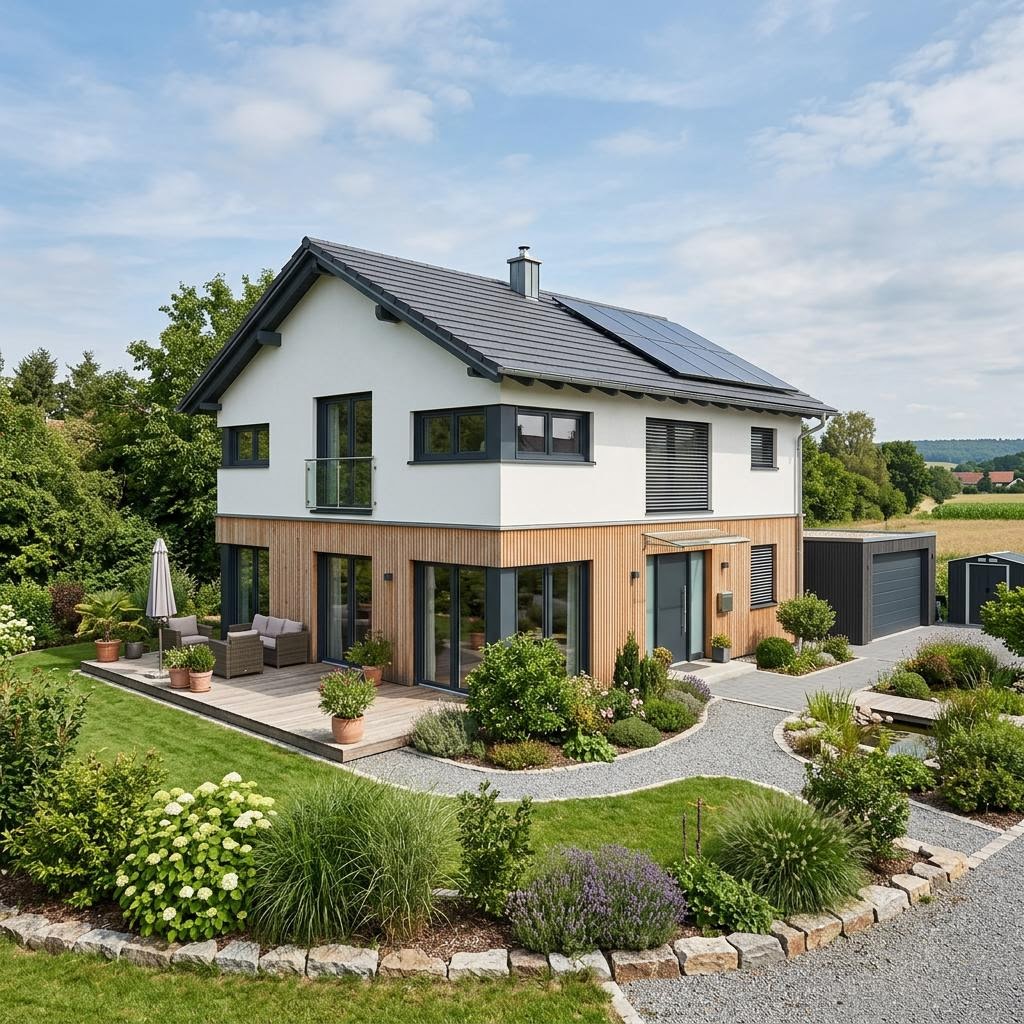 Einfamilienhaus Trend 128 von Bärenhaus — Holzfertighaus mit Satteldach
