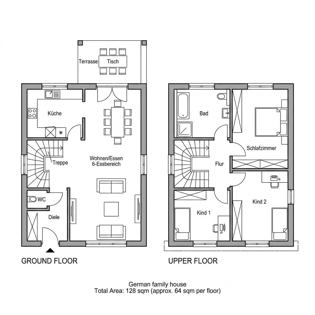 Grundriss Trend 128 von Bärenhaus — 128 m², 5 Zimmer
