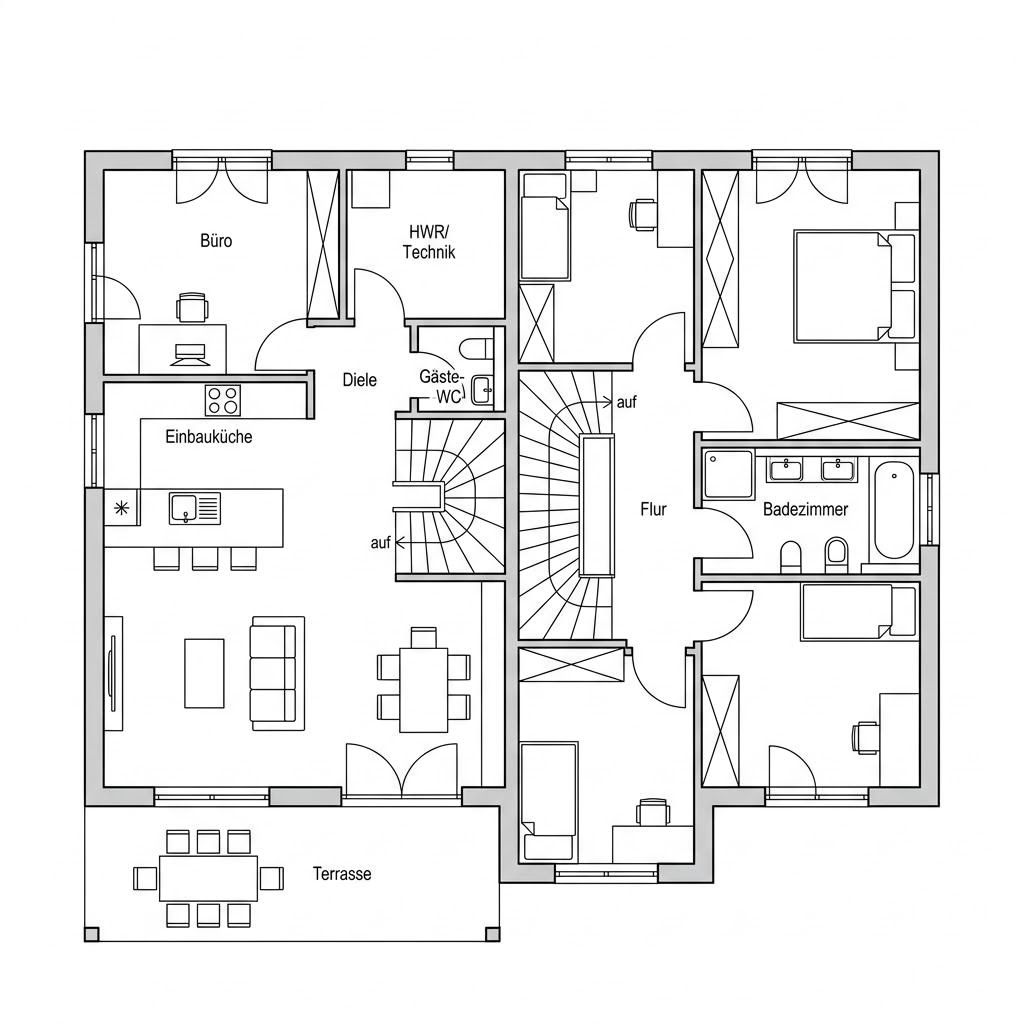 Grundriss Fantastic 161 V2 – 161 m² Einfamilienhaus mit 5 Zimmern