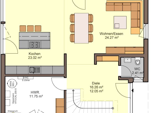 Grundriss Belando – Einfamilienhaus, 150 m², 5 Zimmer