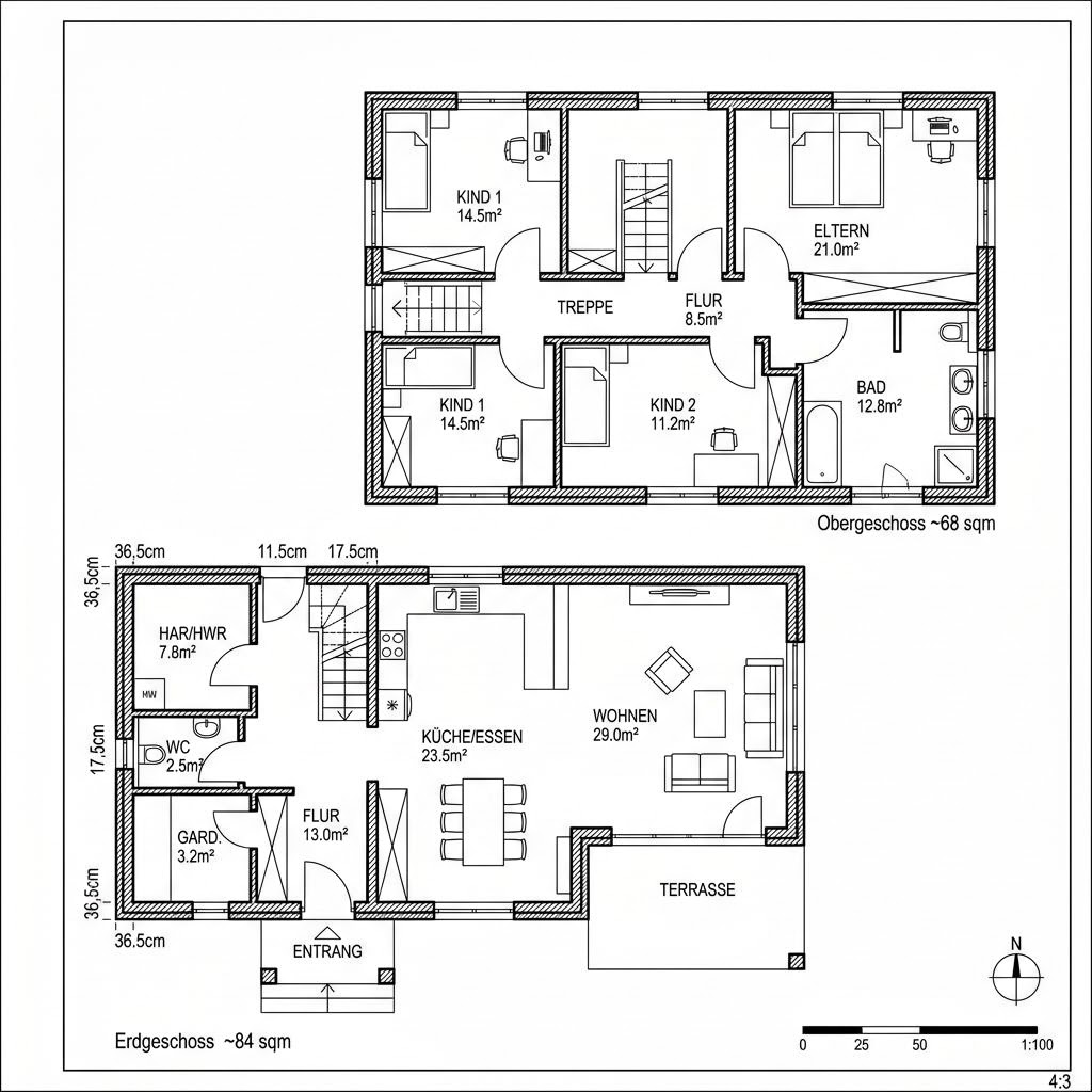 Grundriss Cascada 152 von Büdenbender Hausbau — 152 m², 5 Zimmer