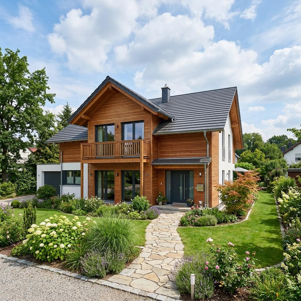 Einfamilienhaus Öko Familie 152 von ECO System HAUS — Holzrahmenbau mit rund 152 m²