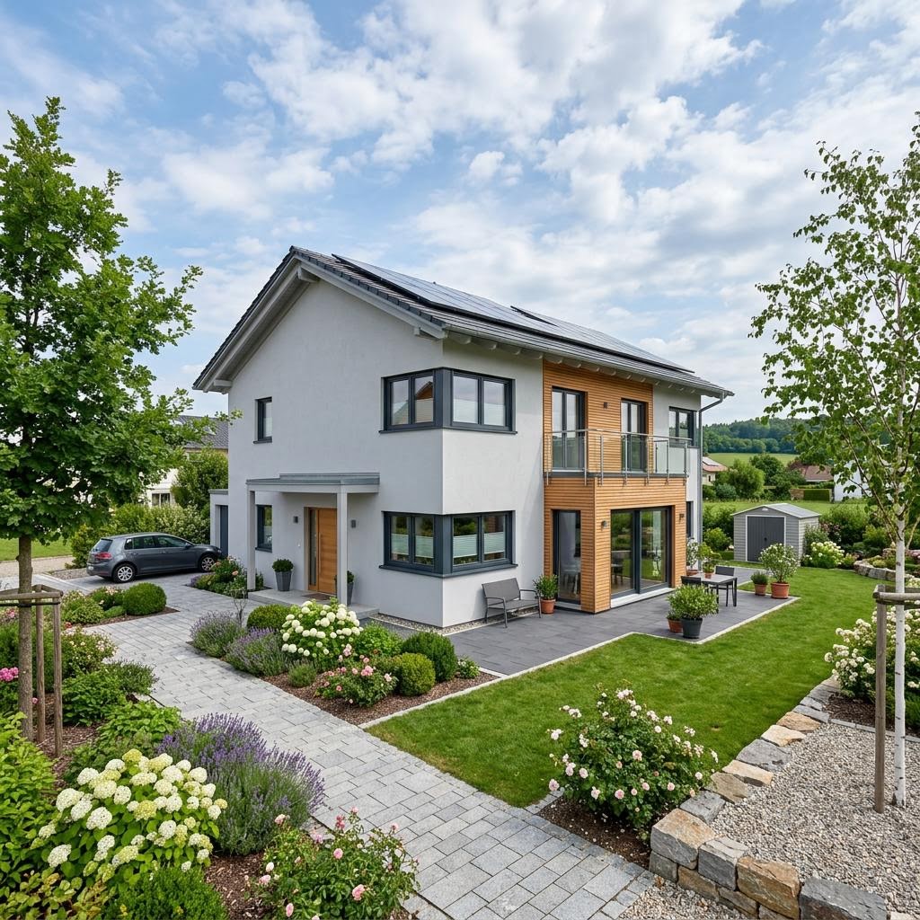 Einfamilienhaus Familienhaus Sattel 148 von Econ Das Haus — Massivhaus mit Satteldach