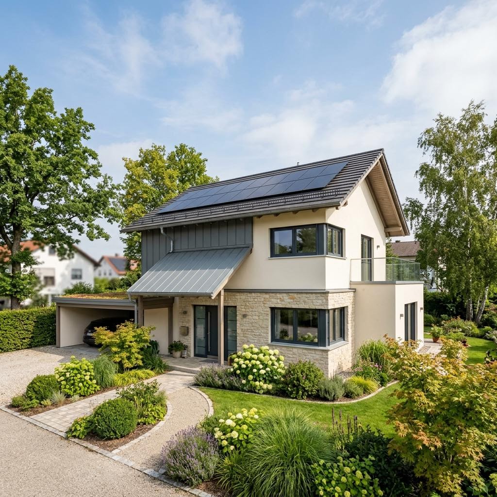 Einfamilienhaus Familienhaus Schlepp 125 von Econ Das Haus — Massivhaus mit Schleppdach