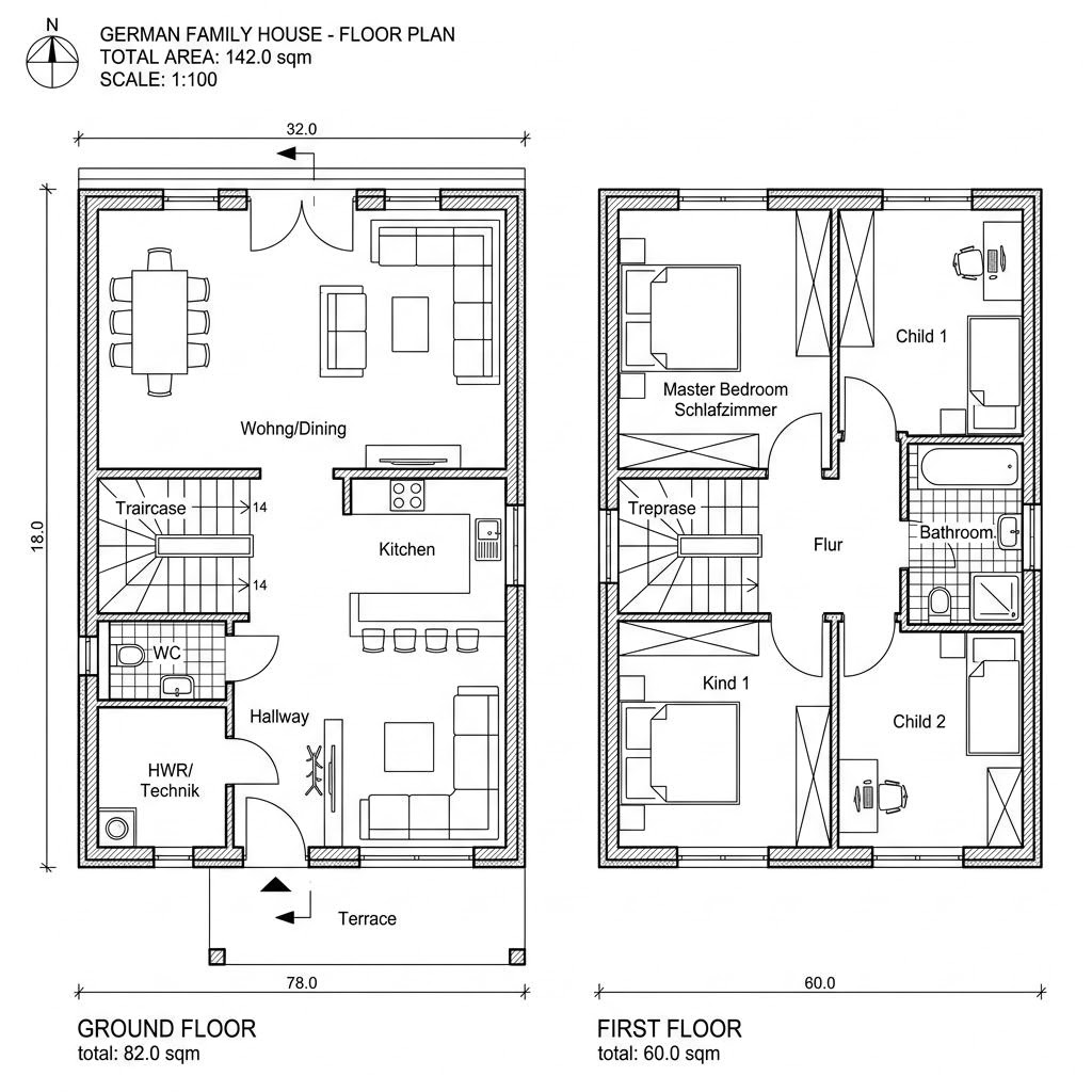 Grundriss Multitalent 142 von Fertighaus WEISS — 142 m², 5 Zimmer