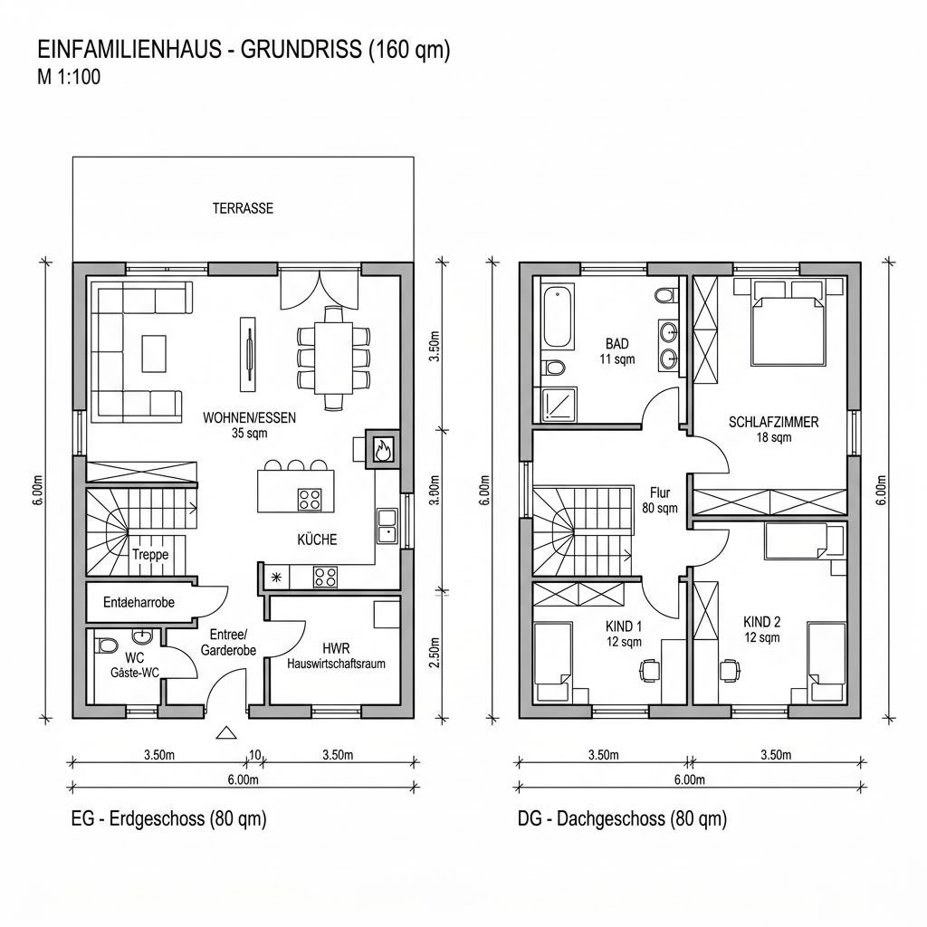 Grundriss VIO 400 von FingerHaus — 160 m², 6 Zimmer