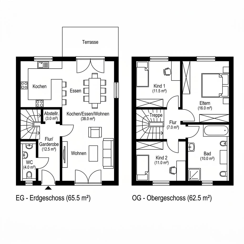 Grundriss Life 128 von Haacke Haus — 128 m², 5 Zimmer