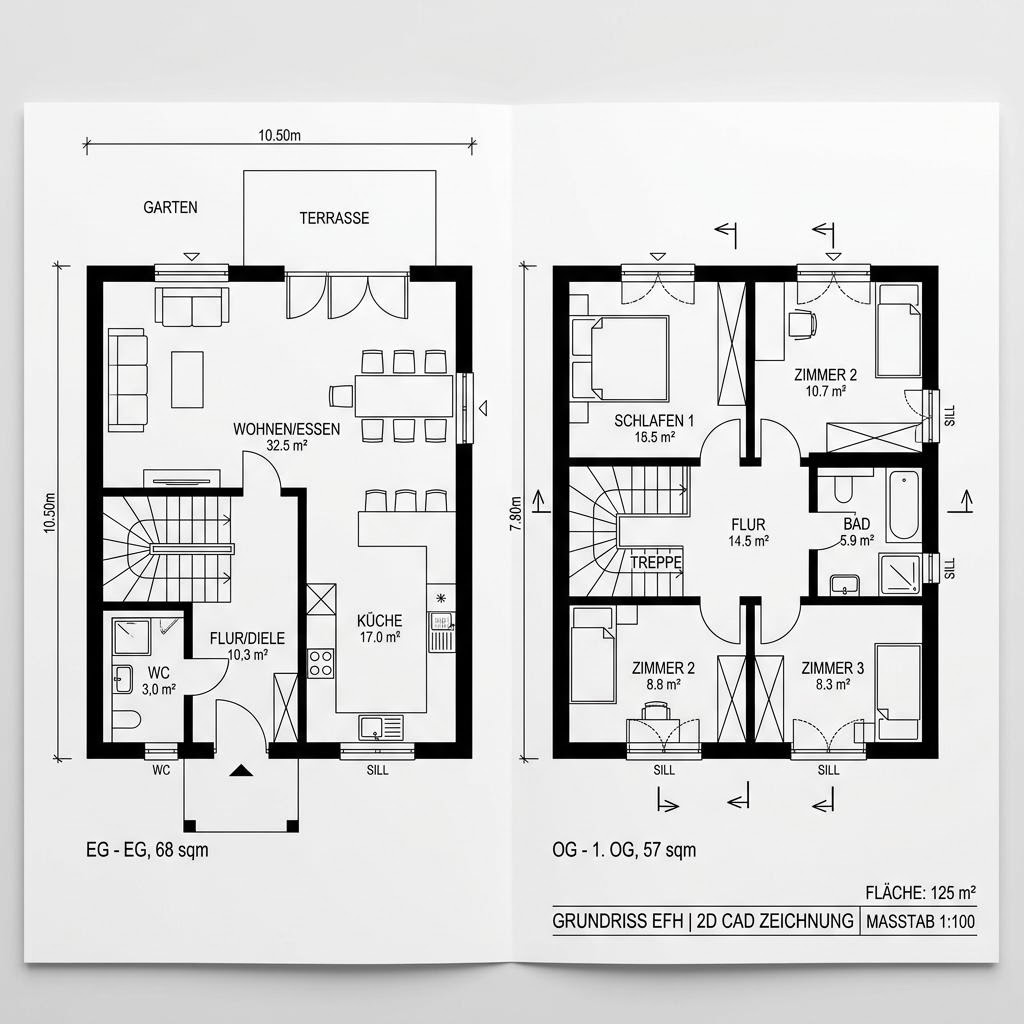 Grundriss VITA 125 von Hartl Haus — 125 m², 4 Zimmer